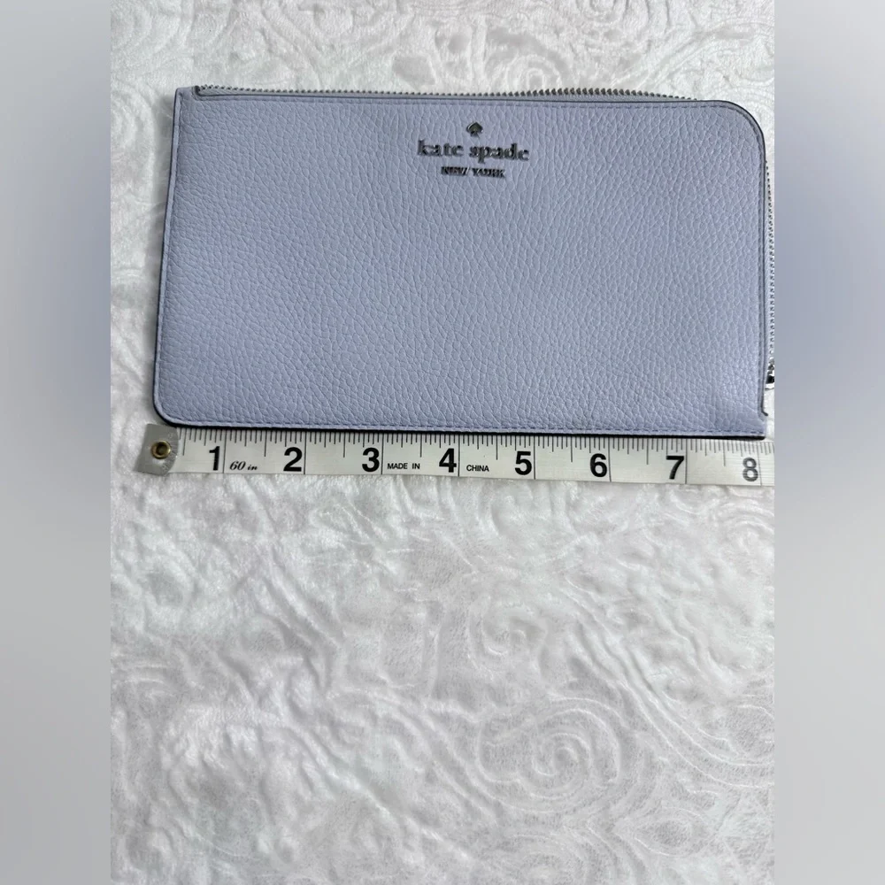 Kate Spade Light Blue Zip Around Wristlet Wallet
